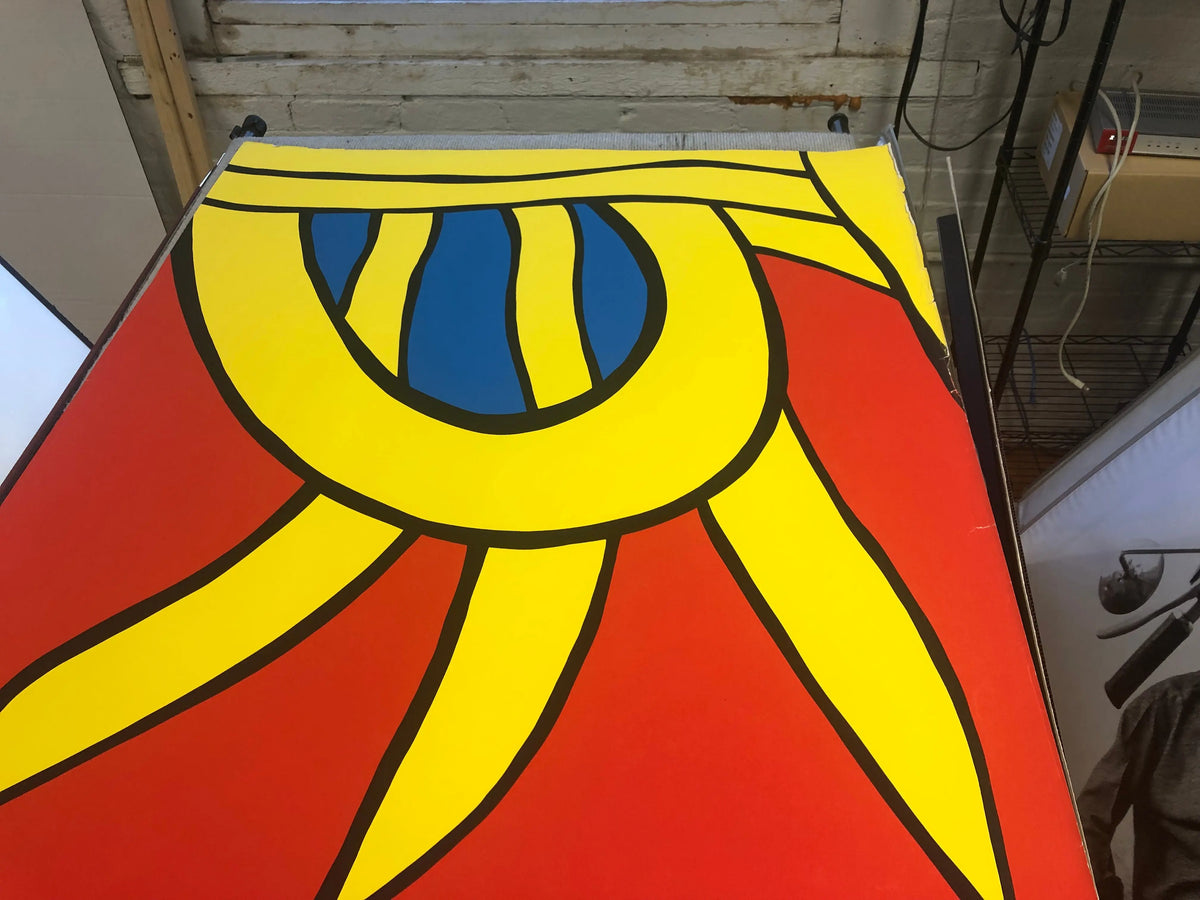 Signed Nicholas Krushenick 1965 Cinema Invitational Serigraph Poster featuring vibrant abstract artwork and exhibition details.