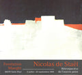 Abstract landscape lithograph art poster by Nicolas de Staël, featuring bold colors and textured brushstrokes in a 1991 artwork.