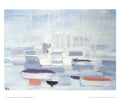 Nicolas De Stael Boats in the Harbour 1986 lithograph print showcasing boats and harbor scene in vibrant colors.