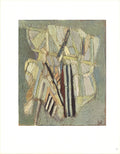 Abstract offset lithograph art print by Nicolas De Stael featuring bold, colorful brushstrokes and modern abstract design.
