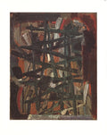 Abstract offset lithograph print by Nicolas De Staël titled Painting #1B 1992, featuring bold colors and textured brushstrokes.