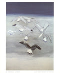 Nicolas De Stael Seagulls Impressionist offset lithograph art poster print featuring vibrant, abstract seagull scene on paper.