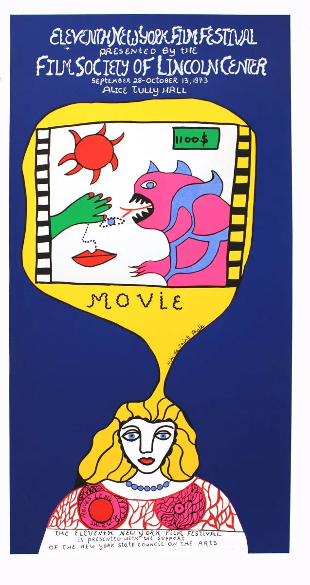 Niki de Saint Phalle 11th New York Film Festival serigraph artwork featuring vibrant abstract colors and dynamic design.