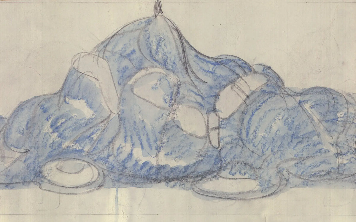 Offset lithograph poster of Claes Oldenburg drawings from 1959-1989 exhibition, showcasing colorful artwork by Oldenburg.