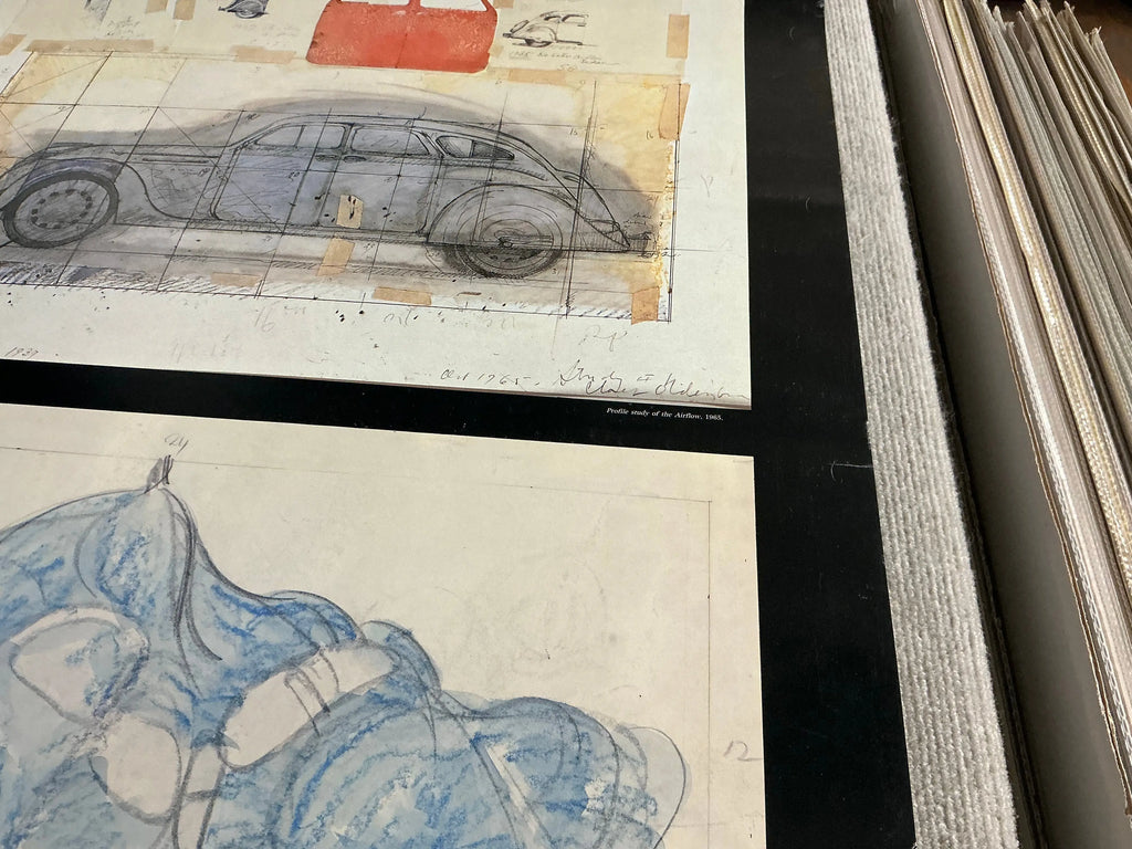 Offset lithograph poster of Claes Oldenburg drawings from 1959-1989 exhibition, featuring colorful abstract sketches.