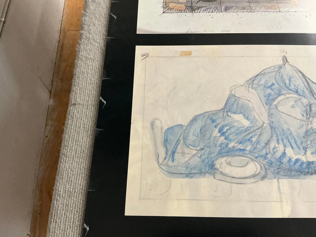 Offset lithograph poster of Claes Oldenburg drawings from 1959-1989 exhibition, showcasing colorful artwork by Oldenburg.