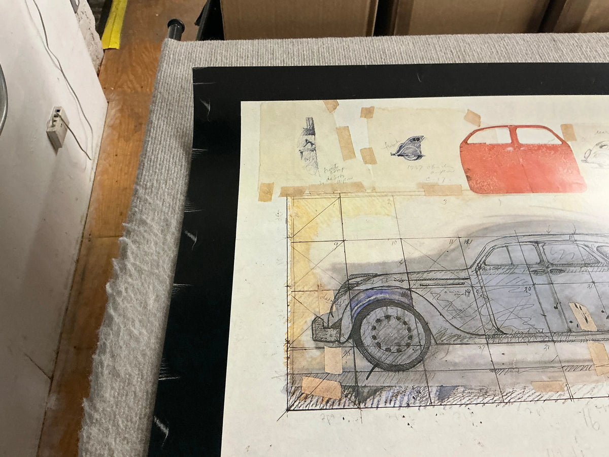 Offset lithograph poster of Claes Oldenburg drawings from 1959-1989 exhibition, featuring vibrant artwork by Claes Oldenburg.