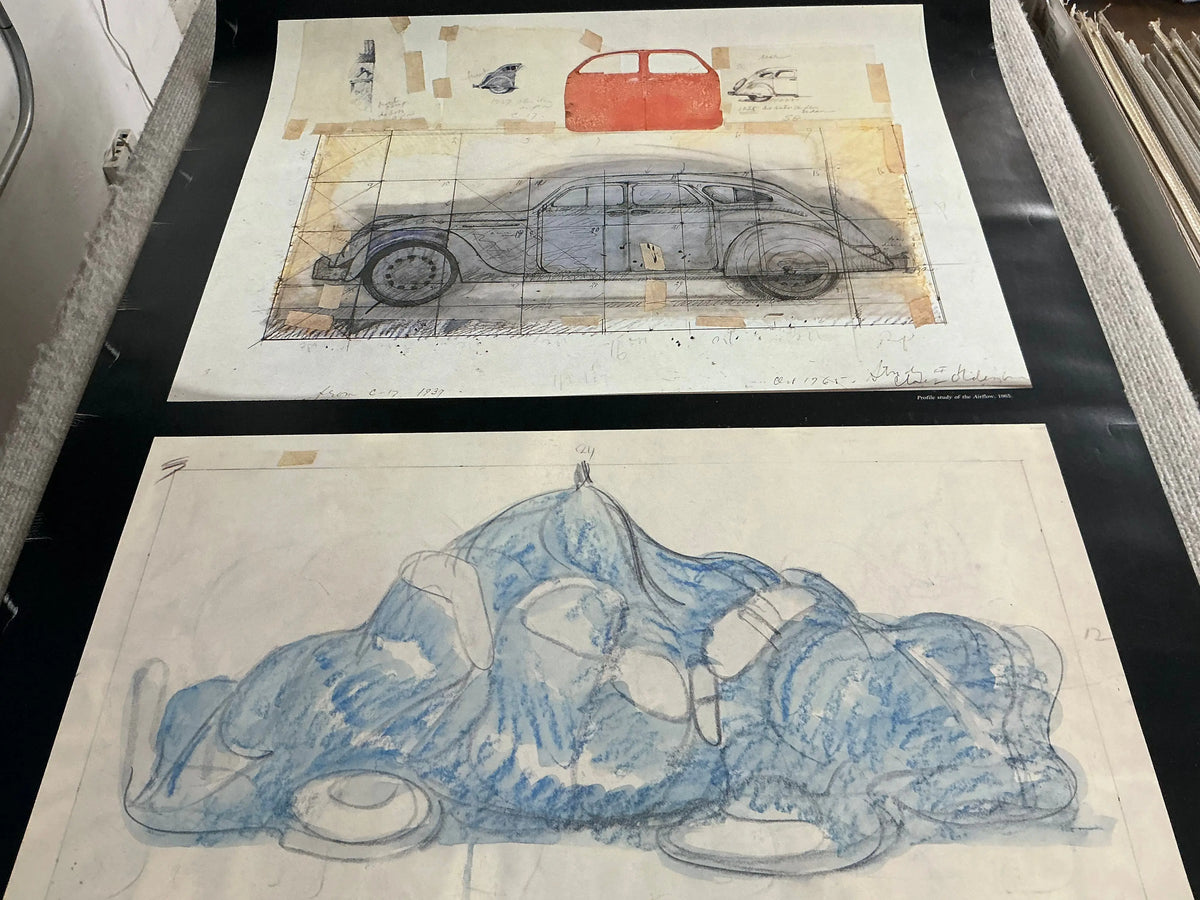 Offset lithograph poster of Claes Oldenburg drawings from 1959-1989 exhibition, showcasing colorful artwork by Oldenburg.