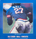 Ole Ziger New York Mets 1990 offset lithograph featuring a ball and sweat design, showcasing vibrant sports artwork.