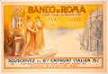 Original 1920 Banco di Roma Emprunt National lithograph poster by Orth, featuring vintage banking artwork in muted tones.
