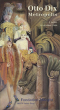 Otto Dix Metropolis lithograph poster from 1998 German exhibition, featuring urban art and bold black-and-white design.