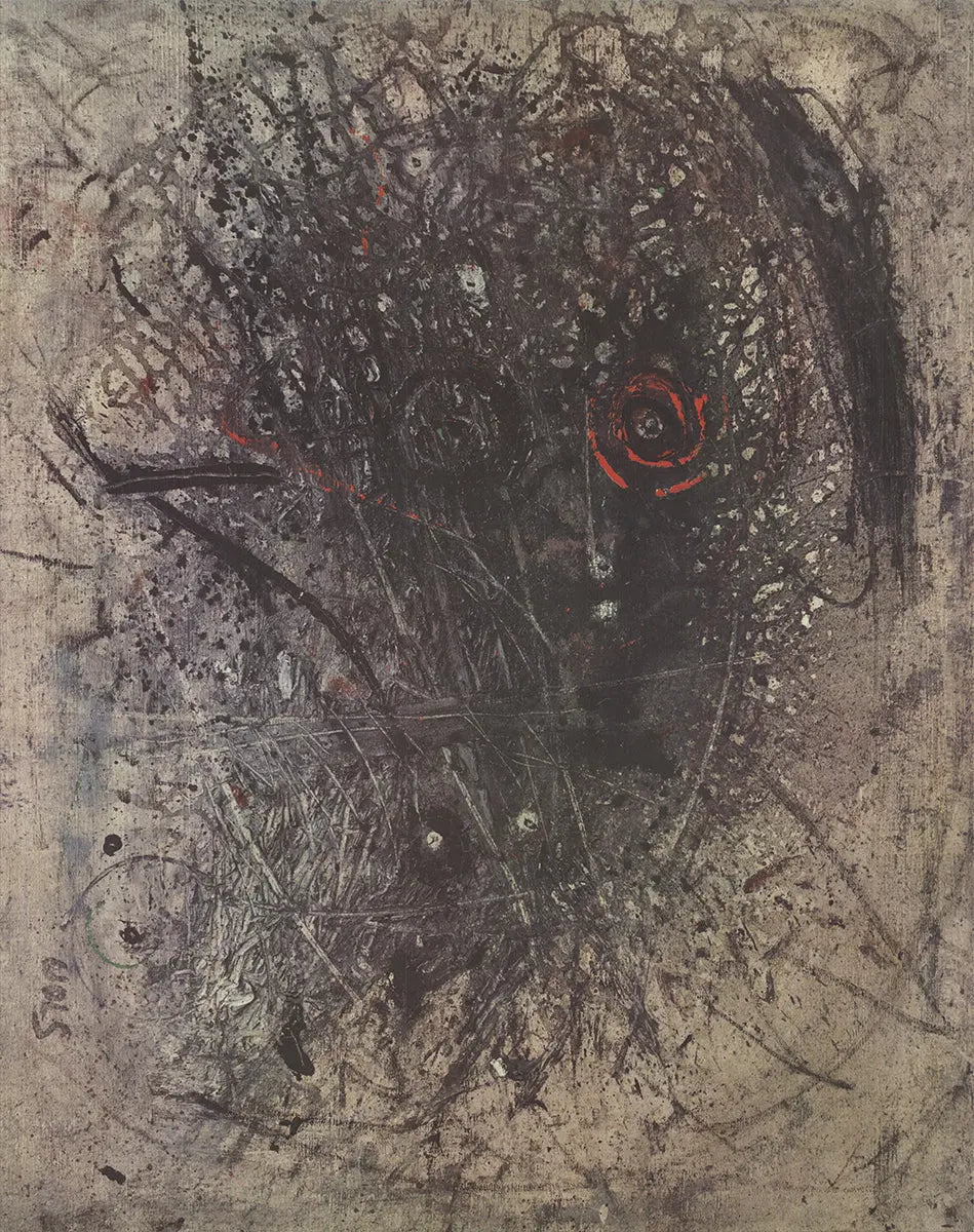 Original Otto Wols lithograph poster from 1965, featuring abstract artwork, part of the Galerie Alexandre Iolas collection.