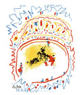 Original Pablo Picasso Tauromachie 1982 limited edition fine art lithograph showcasing bold bullfighting imagery and intricate details.