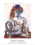 Original Pablo Picasso woman with turban offset lithograph art poster from 1995 featuring bold, abstract portrait with vibrant colors.