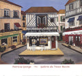 Patricia George Galerie du Vieux Bassin 1998 offset lithograph art poster, colorful scene of a historic harborside location