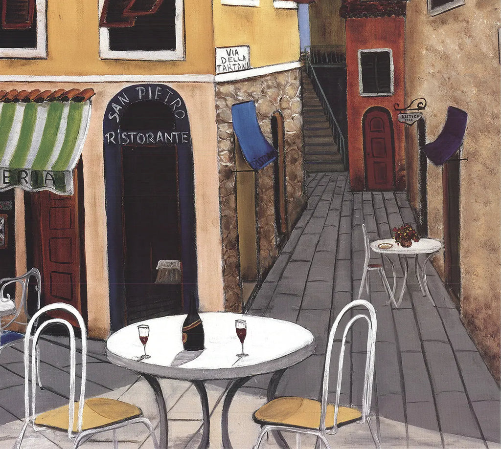 Patricia George Piazza Vespucci 1998 offset lithograph architecture art poster featuring detailed cityscape illustration.