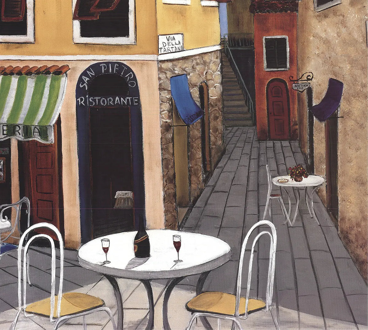 Patricia George Piazza Vespucci 1998 offset lithograph architecture art poster featuring detailed cityscape illustration.
