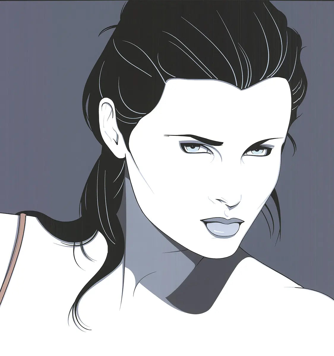 Patrick Nagel commemorative 14 original 1986 serigraph art poster print, featuring Nagel graphic illustration.