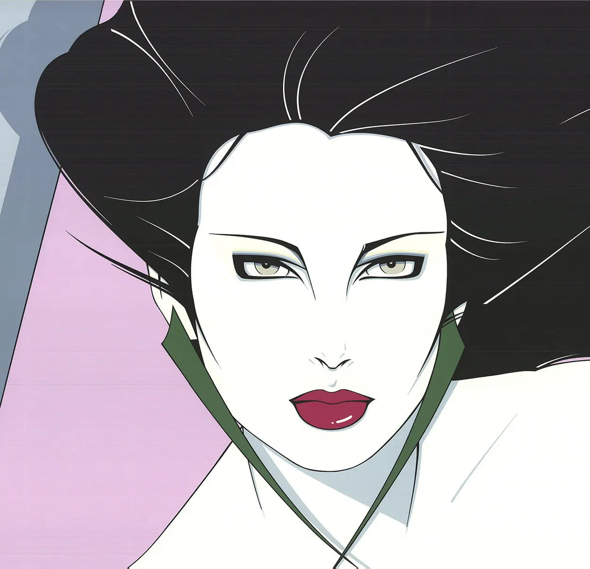 Patrick Nagel commemorative limited edition 1986 serigraph poster featuring Nagel's artwork and bold graphic design.