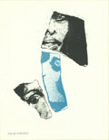 Turquoise and black original lithograph art print by Paul de Lussanet from 1967, featuring abstract geometric design.