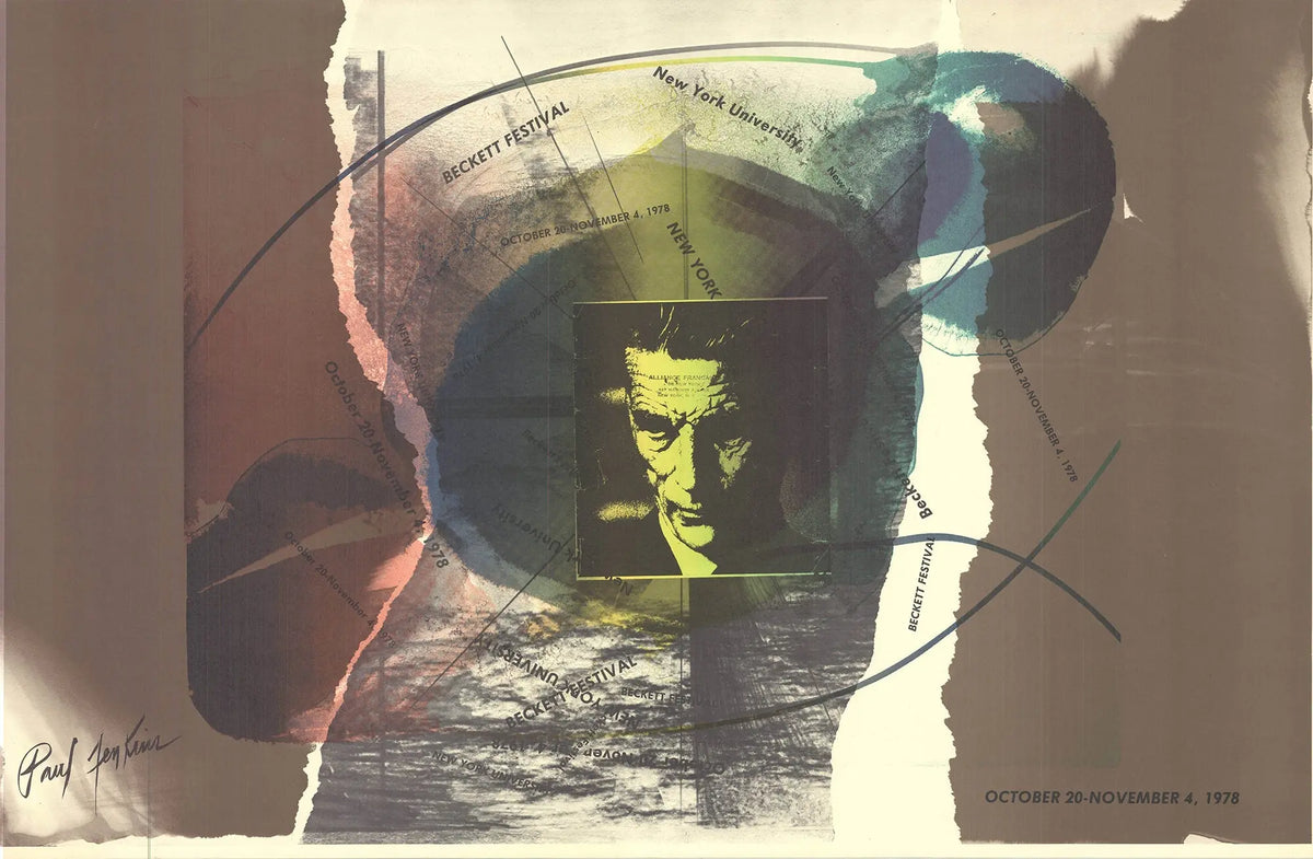 Paul Jenkins Beckett Festival 1978 original offset lithograph exhibition poster showing vibrant abstract artwork and festival details.