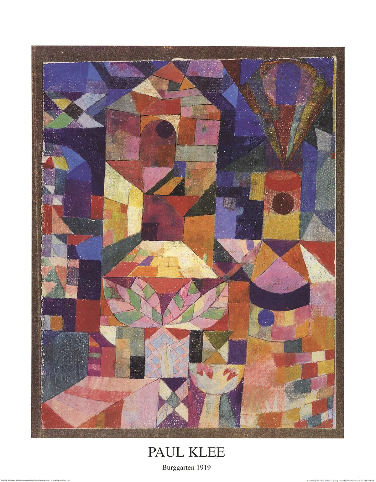 Paul Klee Garden View abstract landscape offset lithograph art poster showing colorful, artistic garden scene with vibrant brushstrokes.