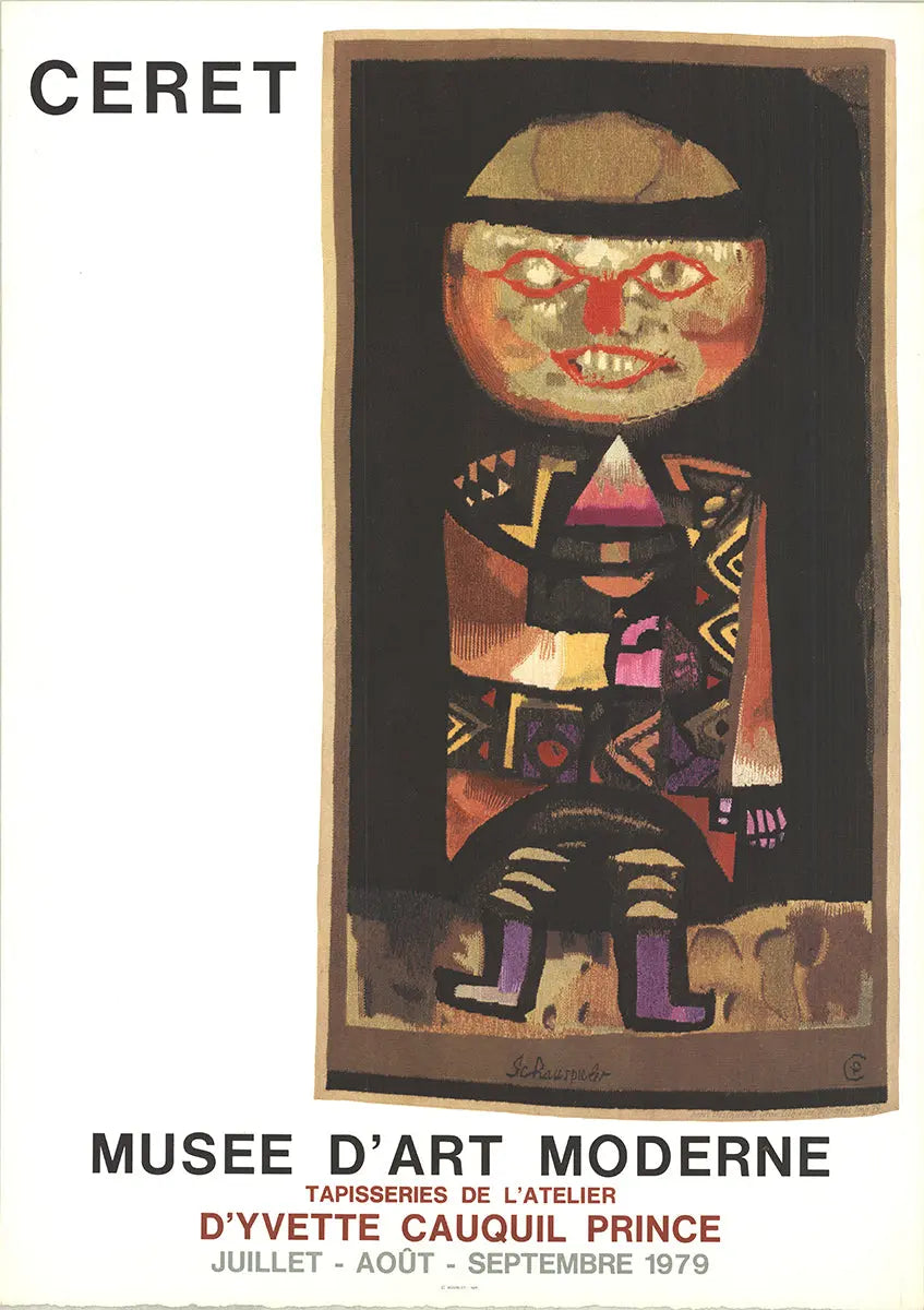 Paul Klee Schauspieler 1979 Mourlot lithograph art poster featuring abstract, colorful figures and artistic design by Paul Klee.
