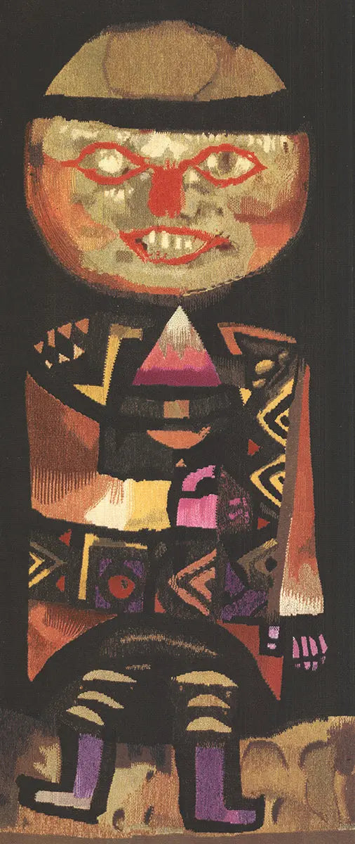 Paul Klee Schauspieler 1979 Mourlot lithograph art poster featuring abstract figures and vibrant colors by the artist.