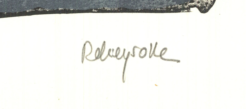 Original Paul Rebeyrolle lithograph of a seated nude woman, signed and created in 1960, artwork by French artist.