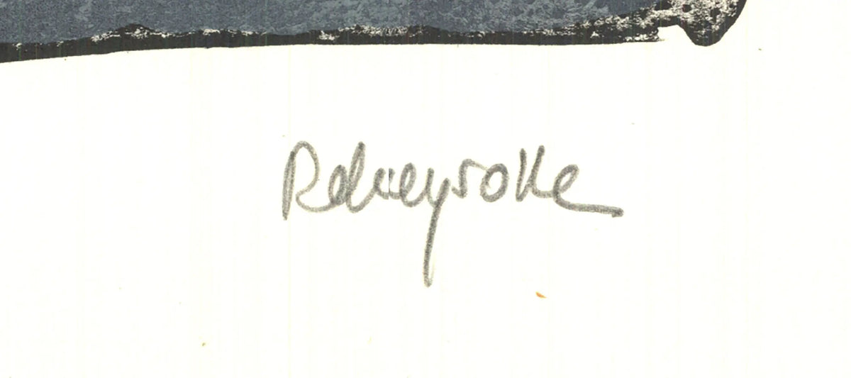 Original Paul Rebeyrolle lithograph of a seated nude woman, signed and created in 1960, artwork by French artist.