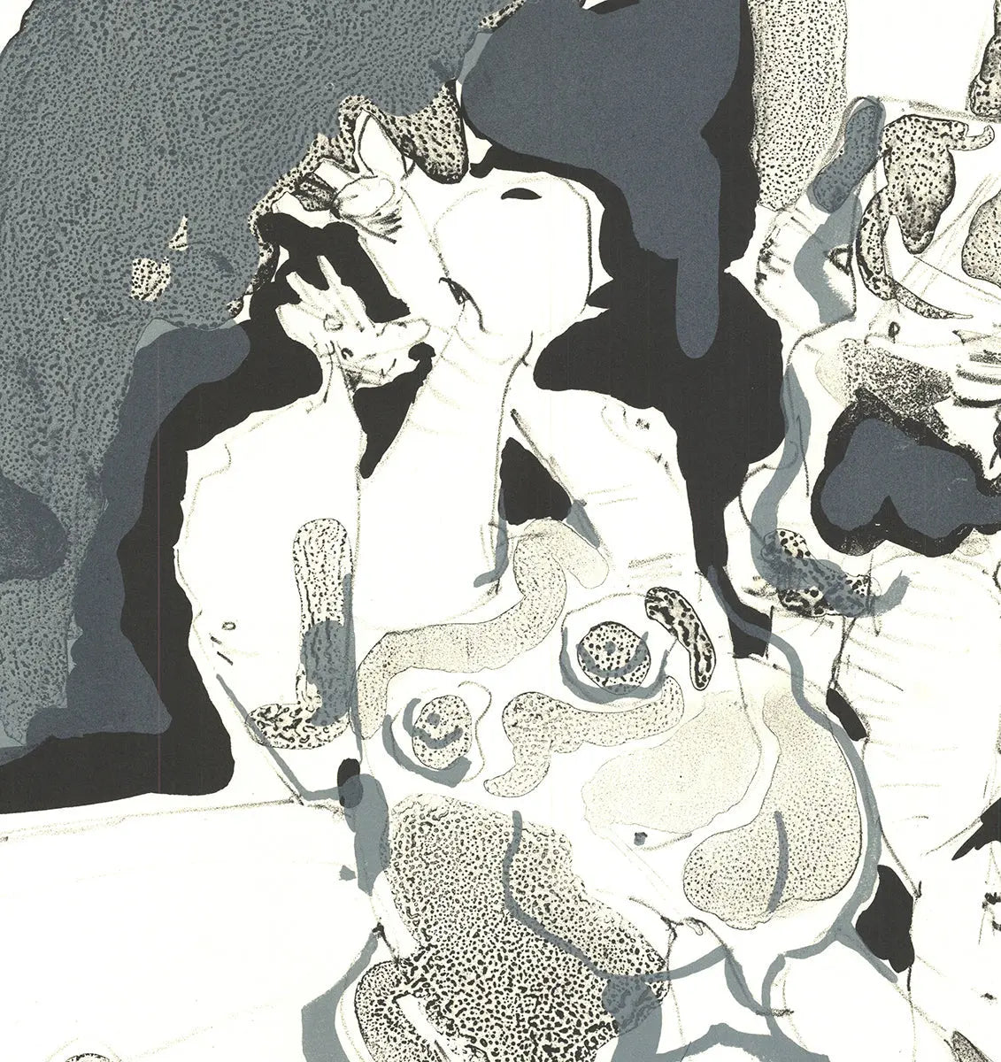 Original 1960 Paul Rebeyrolle lithograph of a seated nude, signed artwork showcasing the artist's distinctive style.