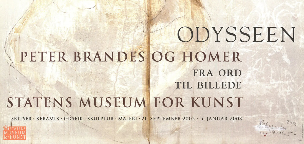 Original Peter Brandes Homer 2003 offset lithograph poster from the exhibition, featuring detailed artwork and vibrant colors.