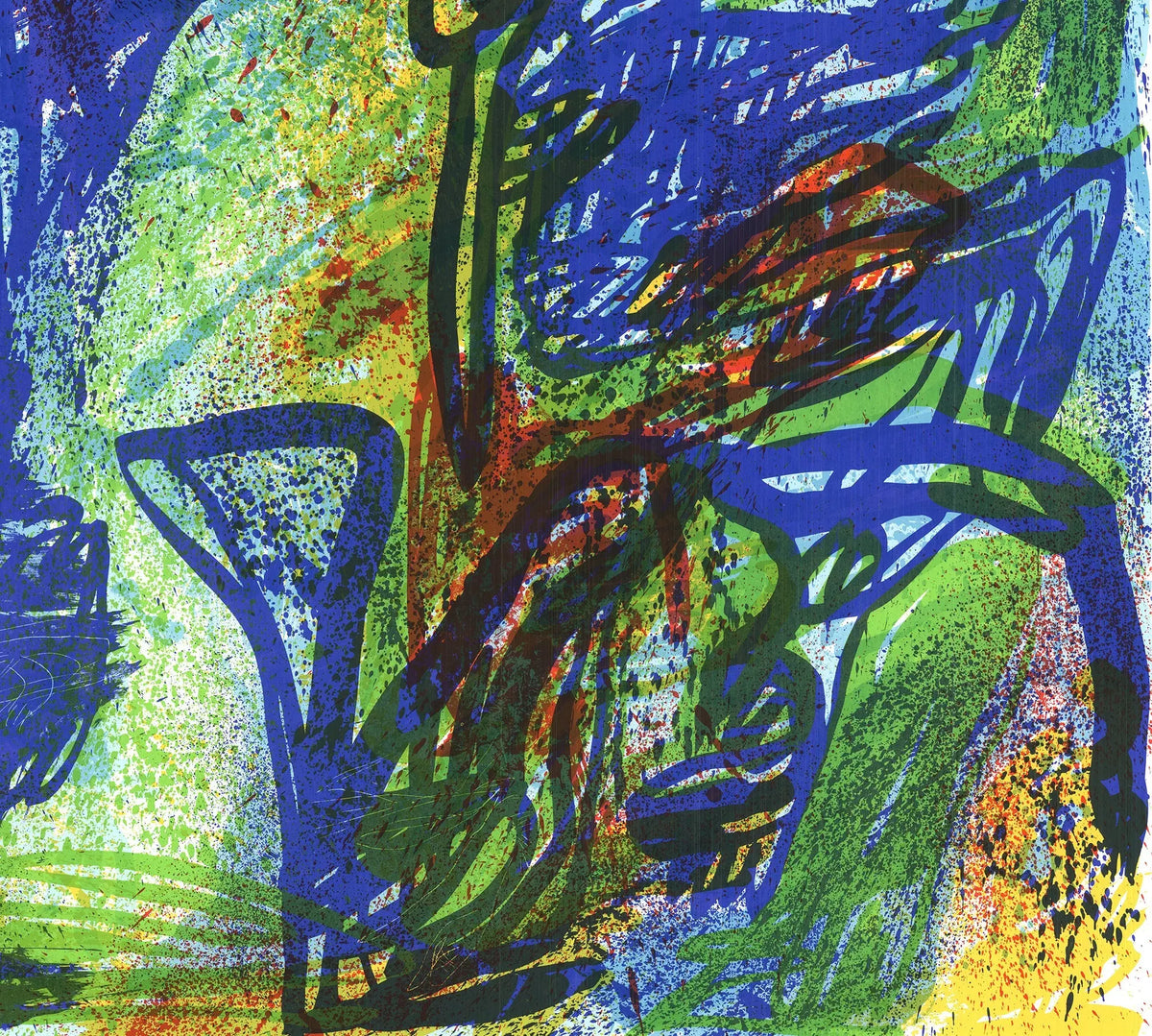 Peter Nyborg 1986 Untitled offset lithograph gallery exhibition poster showing abstract artwork and exhibition details.