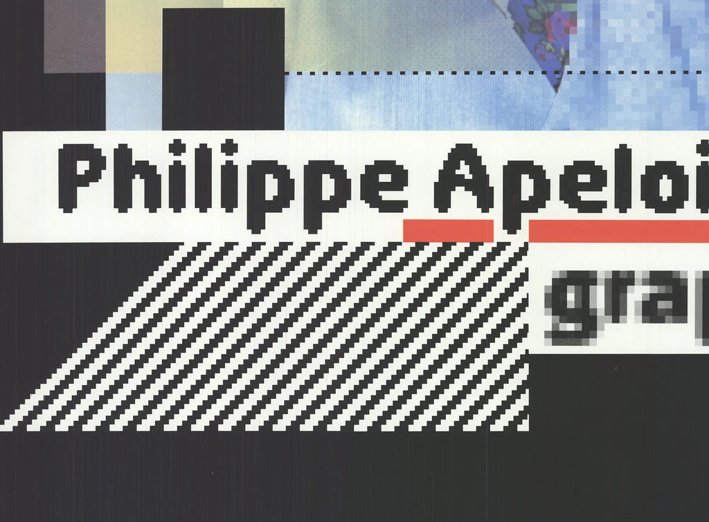Original lithograph by Philippe Apeloig from Expo 91 Galerie, showcasing abstract design and vibrant colors in a limited edition print.