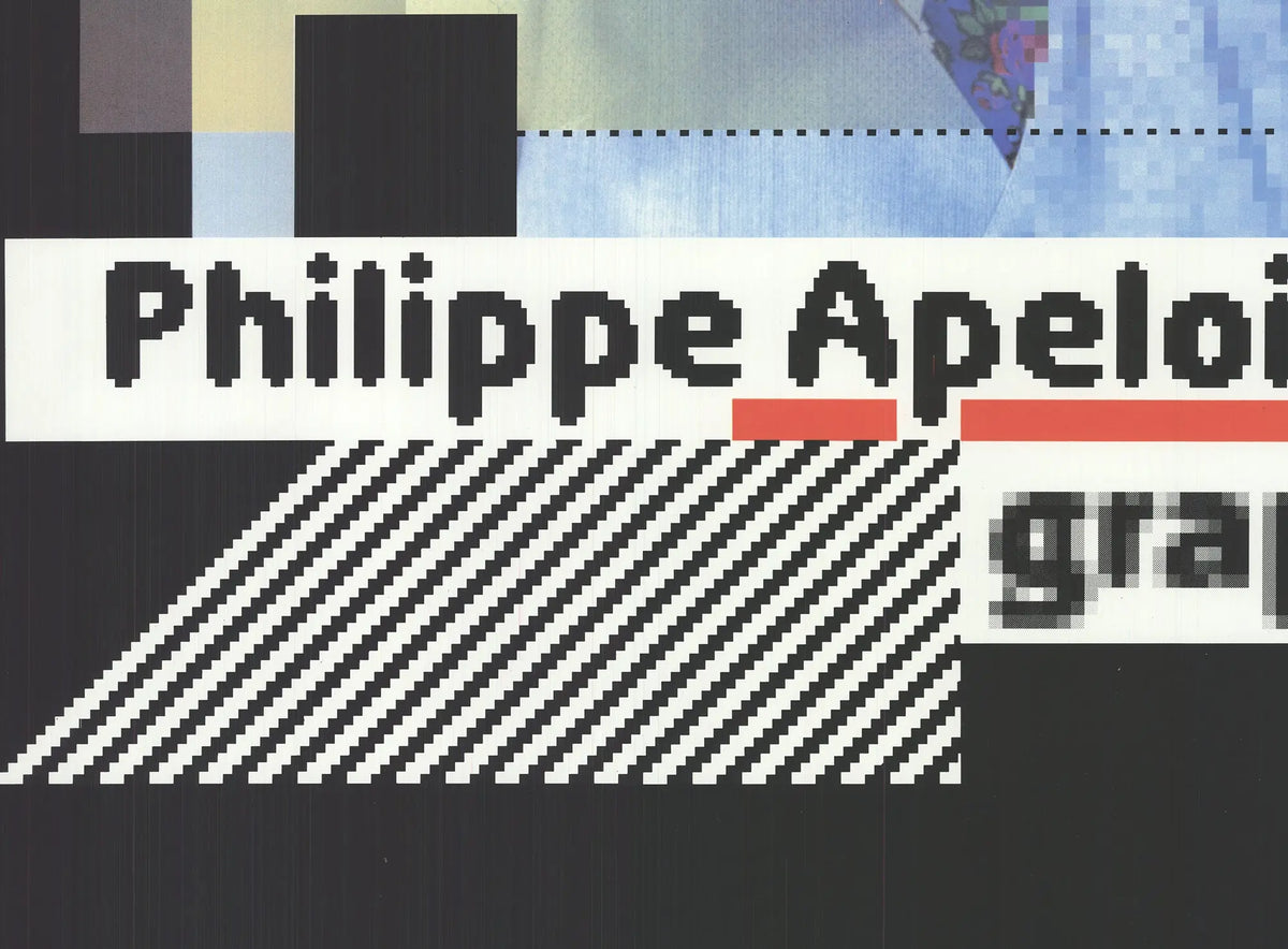 Original lithograph by Philippe Apeloig from Expo 91 Galerie, showcasing abstract design and vibrant colors in a limited edition print.