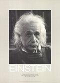 Albert Einstein portrait lithograph by Philippe Halsman, 1981 offset art print showing Einstein's face with signature style.