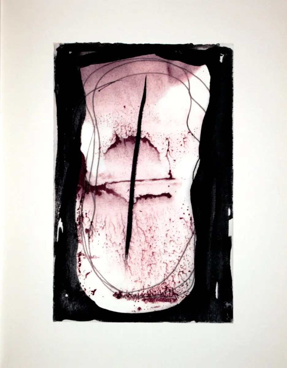 Original Philippe Touvay Dark Window 1971 offset lithograph art print, showcasing abstract dark window design by the artist.