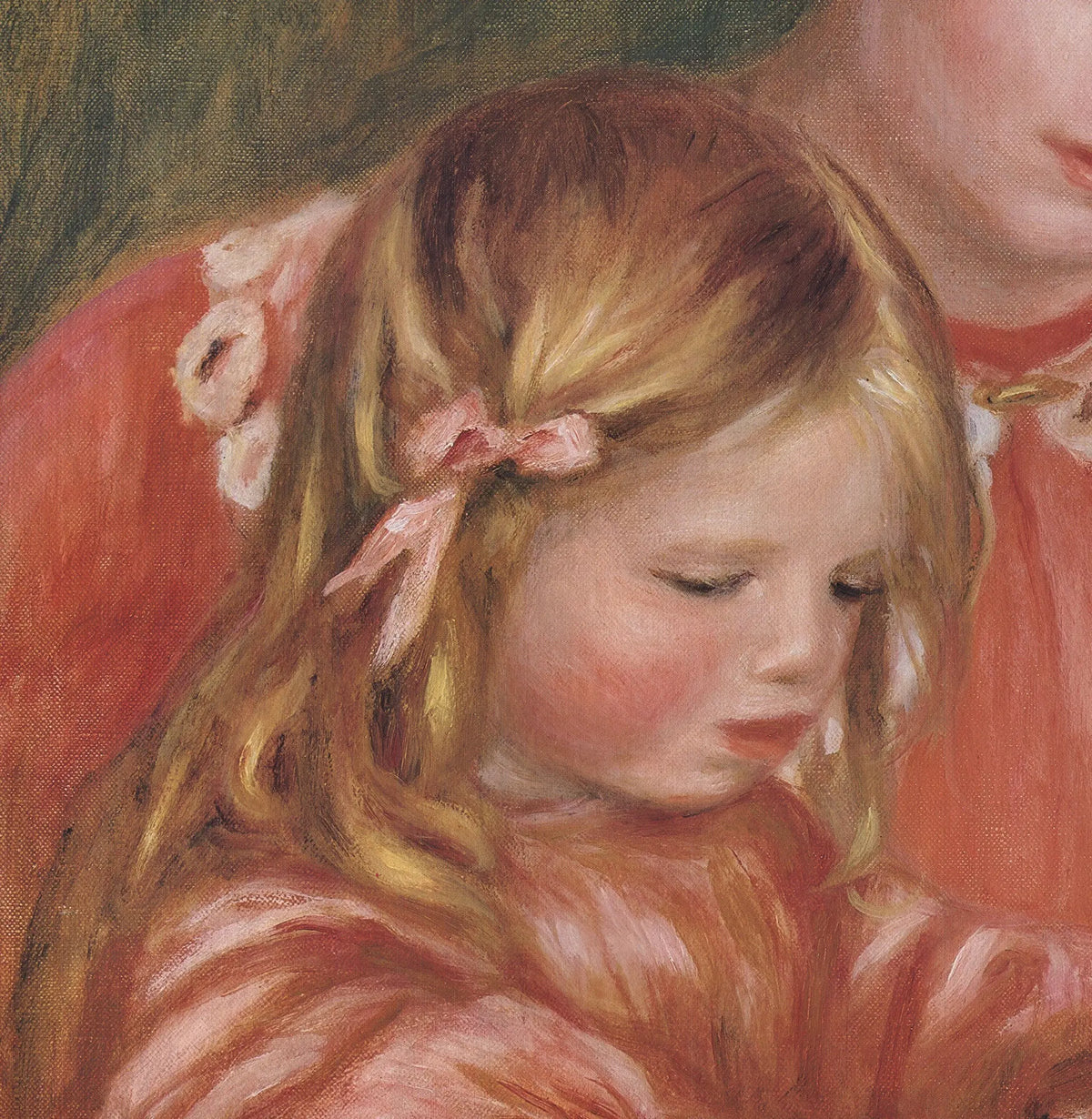 Vintage 1982 Pierre-Auguste Renoir Mother and Child exhibition poster, featuring a colorful impressionist artwork.