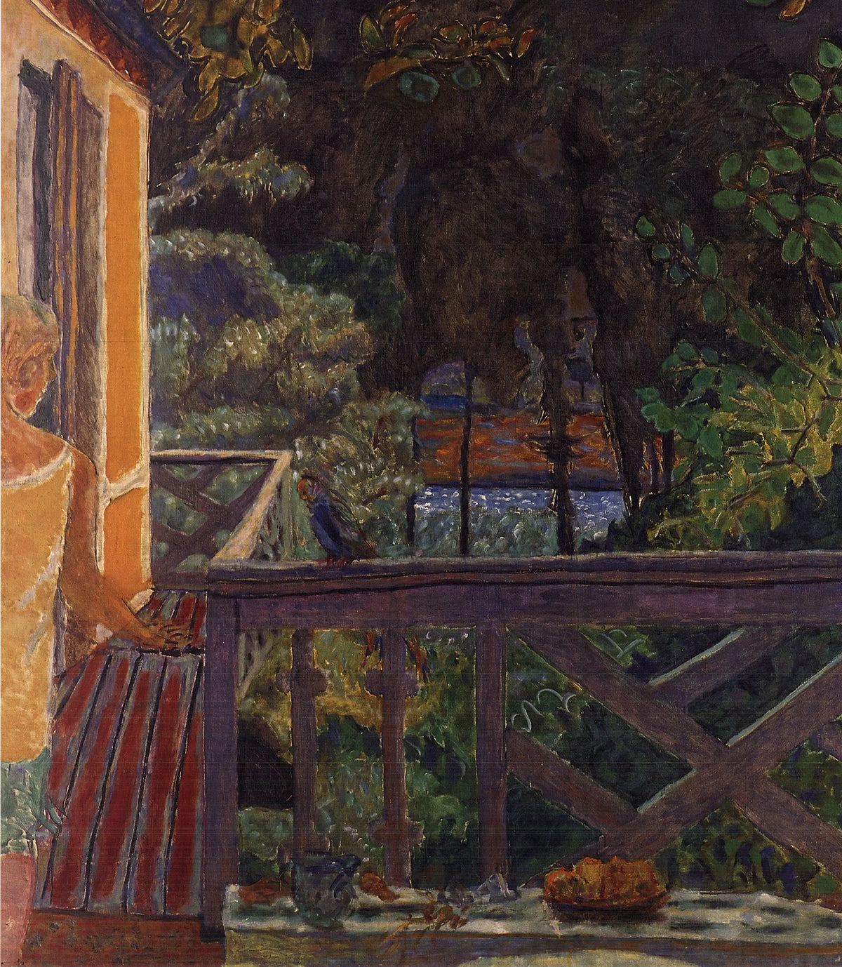 Pierre Bonnard La Terrasse 1989 offset lithograph exhibition art poster featuring vibrant colors and detailed scene by the artist.