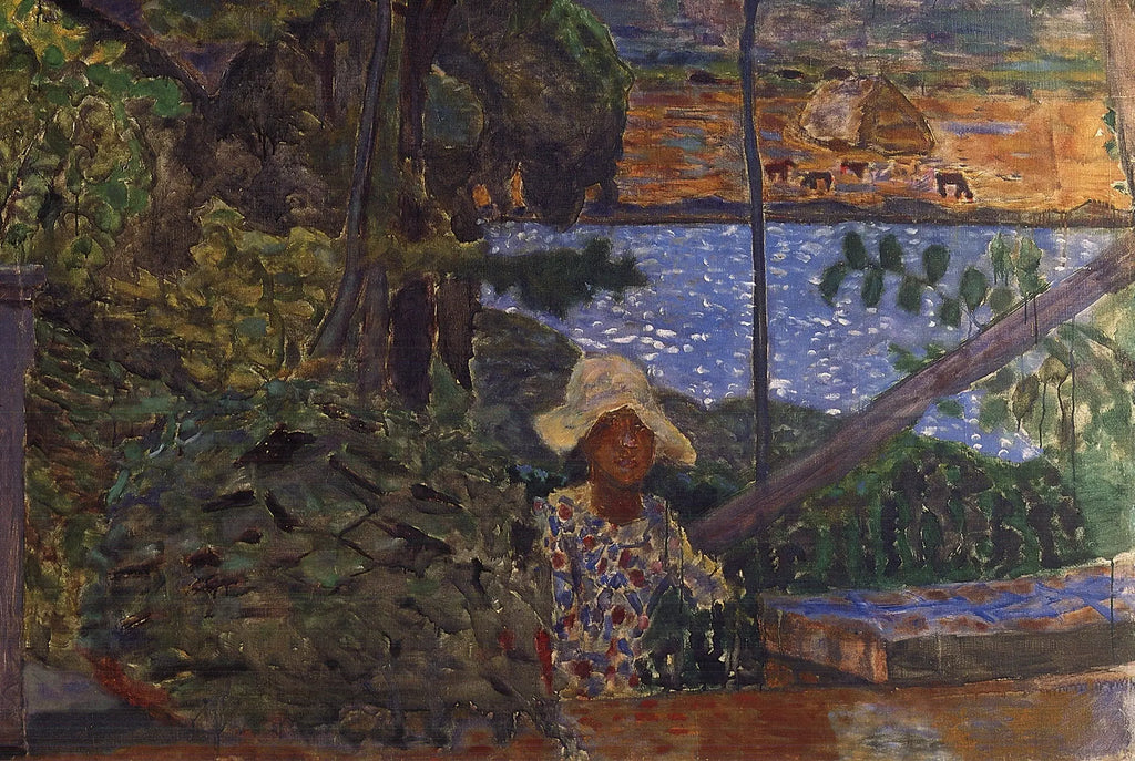 Pierre Bonnard La Terrasse 1989 offset lithograph exhibition art poster showing a colorful outdoor terrace scene.