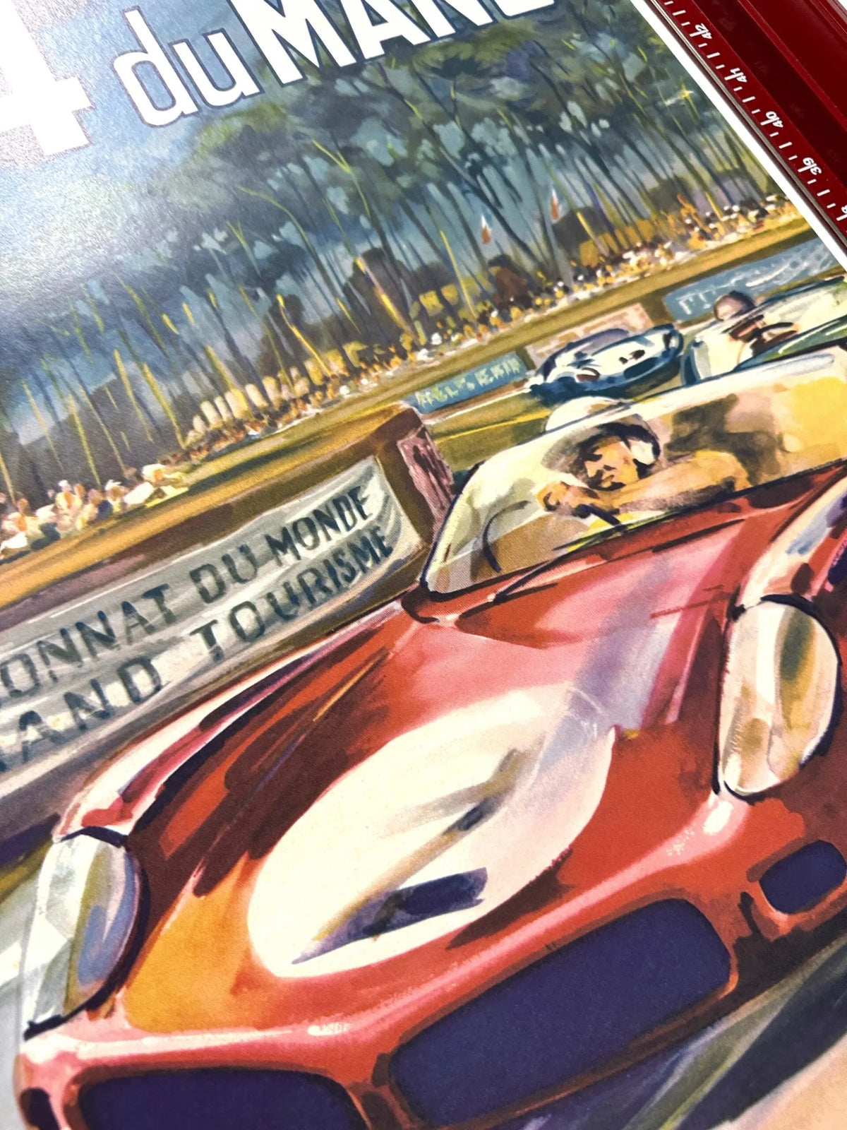 Vintage 1962 24 Hours of Le Mans linen poster by Poster France, featuring classic motorsport racing imagery.