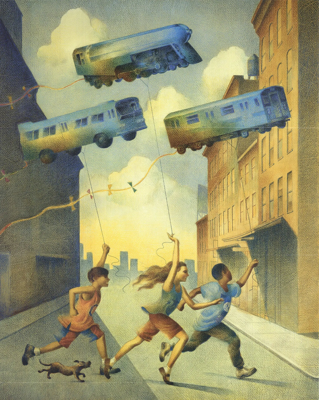 Raul Colon Highfliers 2002 vintage MTA advertising offset lithograph poster with colorful urban scene and transit imagery.