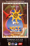 Original 1994 Nice Jazz Festival serigraph poster by Razzia featuring vibrant jazz-themed artwork and bold graphic design.