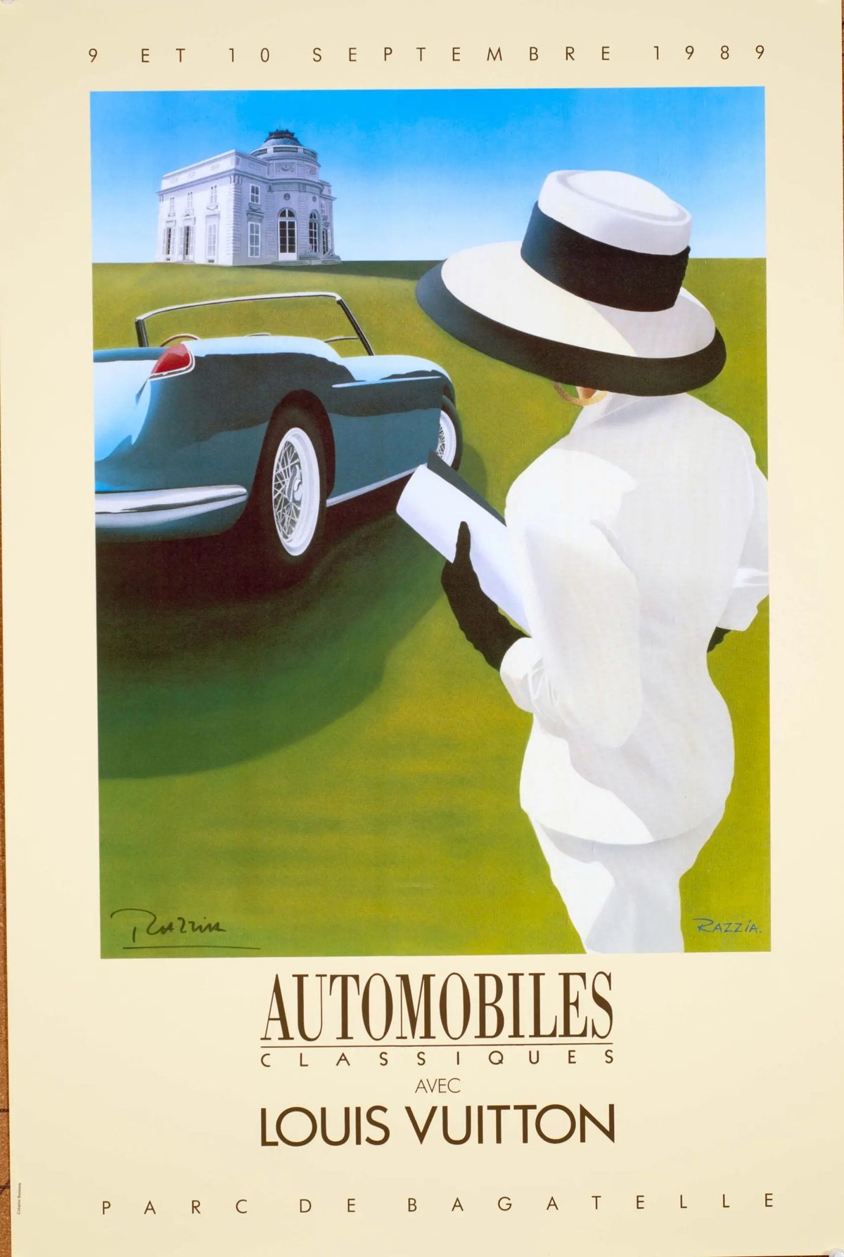 Razzia Louis Vuitton Bagatelle 1989 hand-signed original lithograph poster featuring vibrant artwork and bold design.