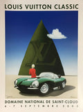 Razzia Louis Vuitton Classic 2003 hand-signed Jaguar XKSS poster featuring vintage car artwork on paper.