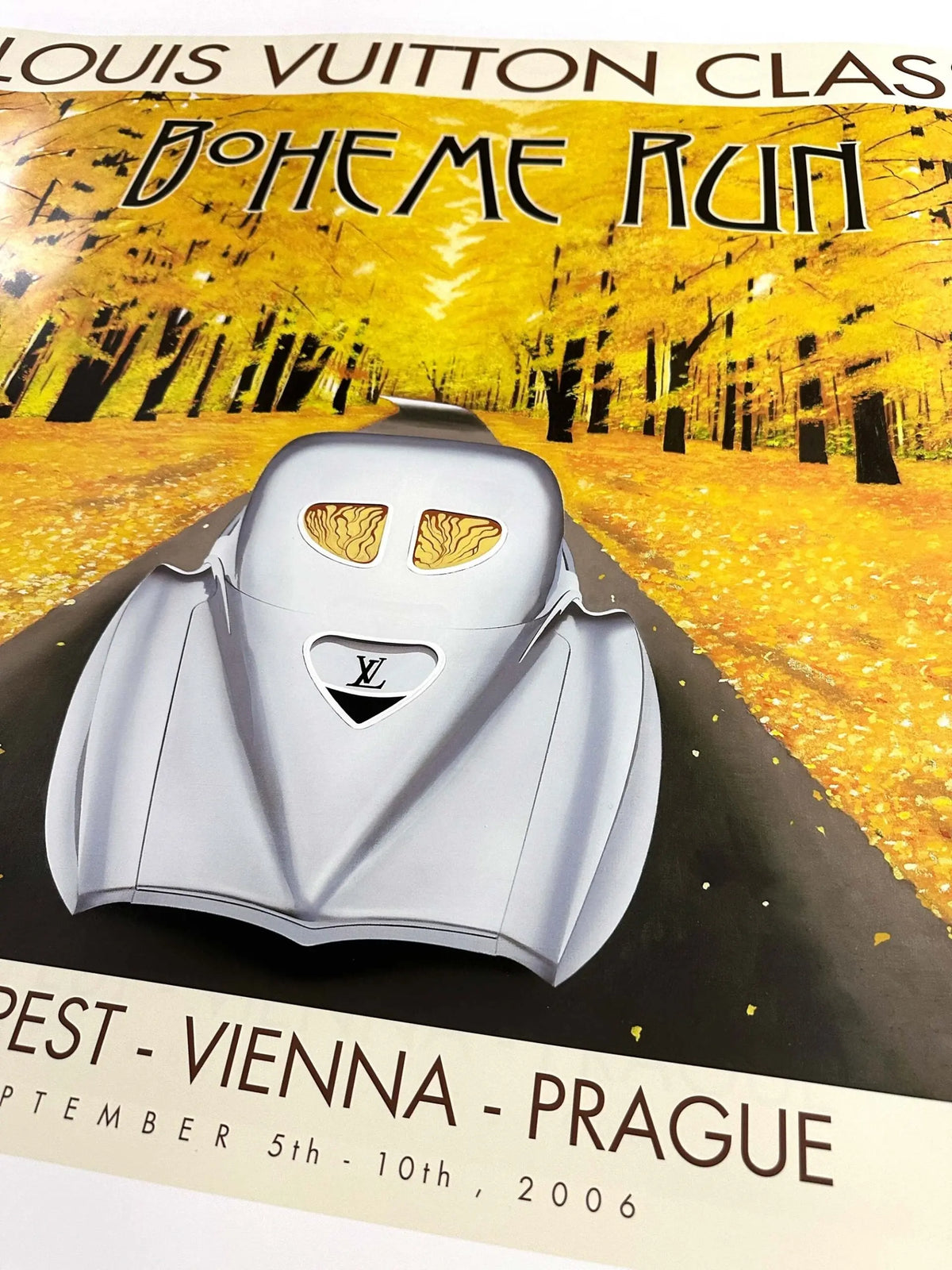 Original signed poster of the Louis Vuitton Classic Boheme Run 2006 by Razzia, featuring vintage fashion artwork.