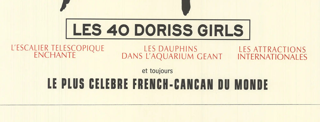 Vintage-style lithograph poster featuring Lisette Malidor from René Gruau's Moulin Rouge artwork.