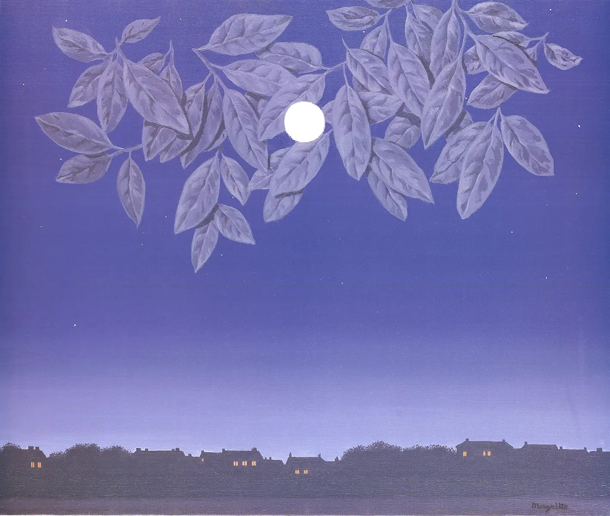 Rene Magritte La Page Blanche 1998 authorized offset lithograph poster showing surreal white page with floating objects