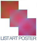 Large Richard Anuszkiewicz Evolution 1968 geometric abstract serigraph poster with bold shapes and vibrant colors.
