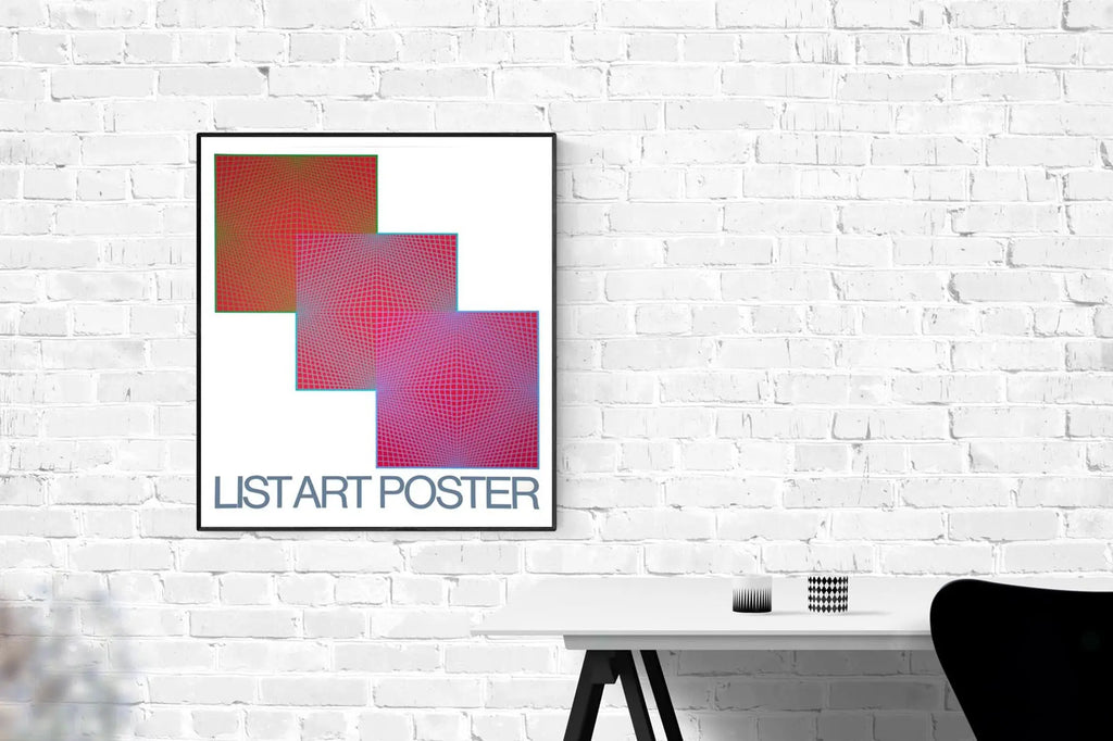 Large Richard Anuszkiewicz Evolution 1968 geometric abstract serigraph poster featuring bold shapes and vibrant colors.